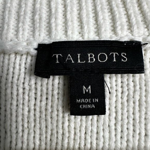 Talbots Cream Sweater with Floral Embroidery - Picture 3 of 7